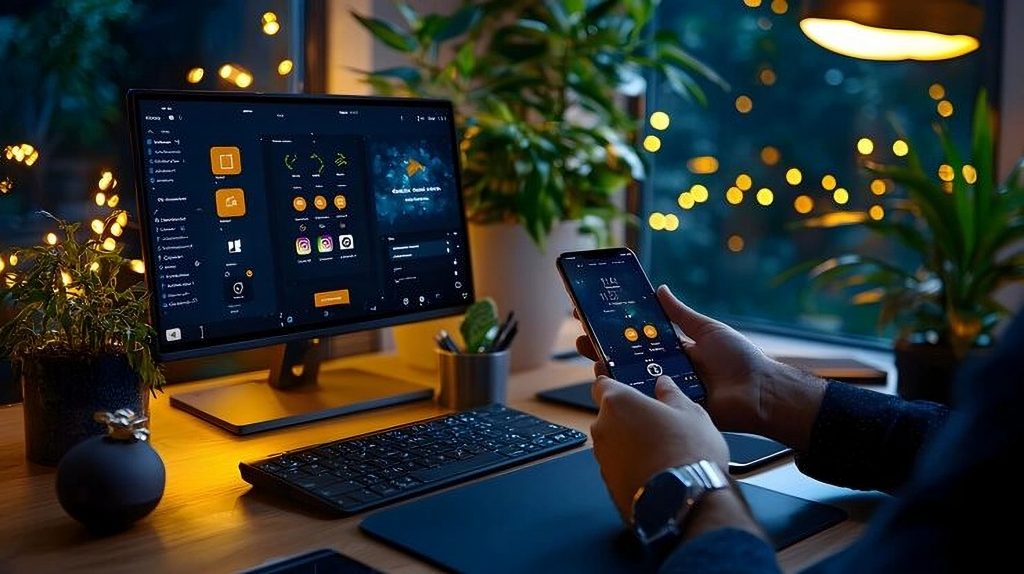 inspiring social media management workspace with smartphone bright lighting 994764 152365 edited