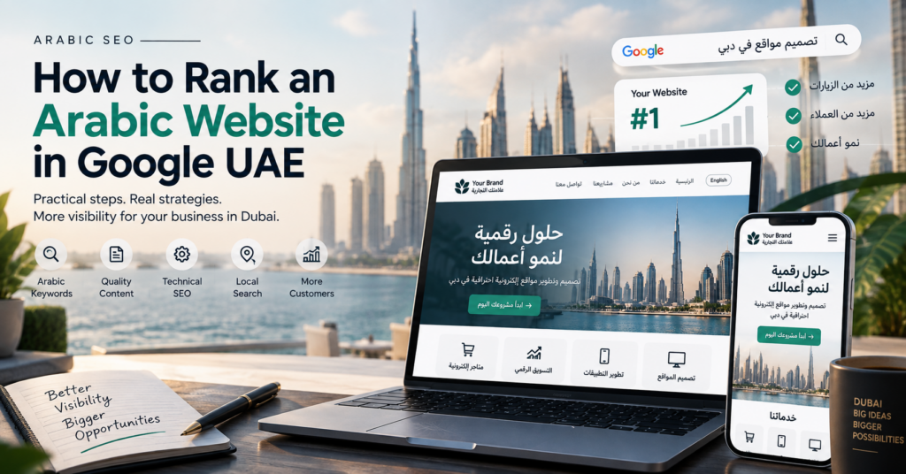 Arabic SEO website design in Dubai for ranking an Arabic website in Google UAE